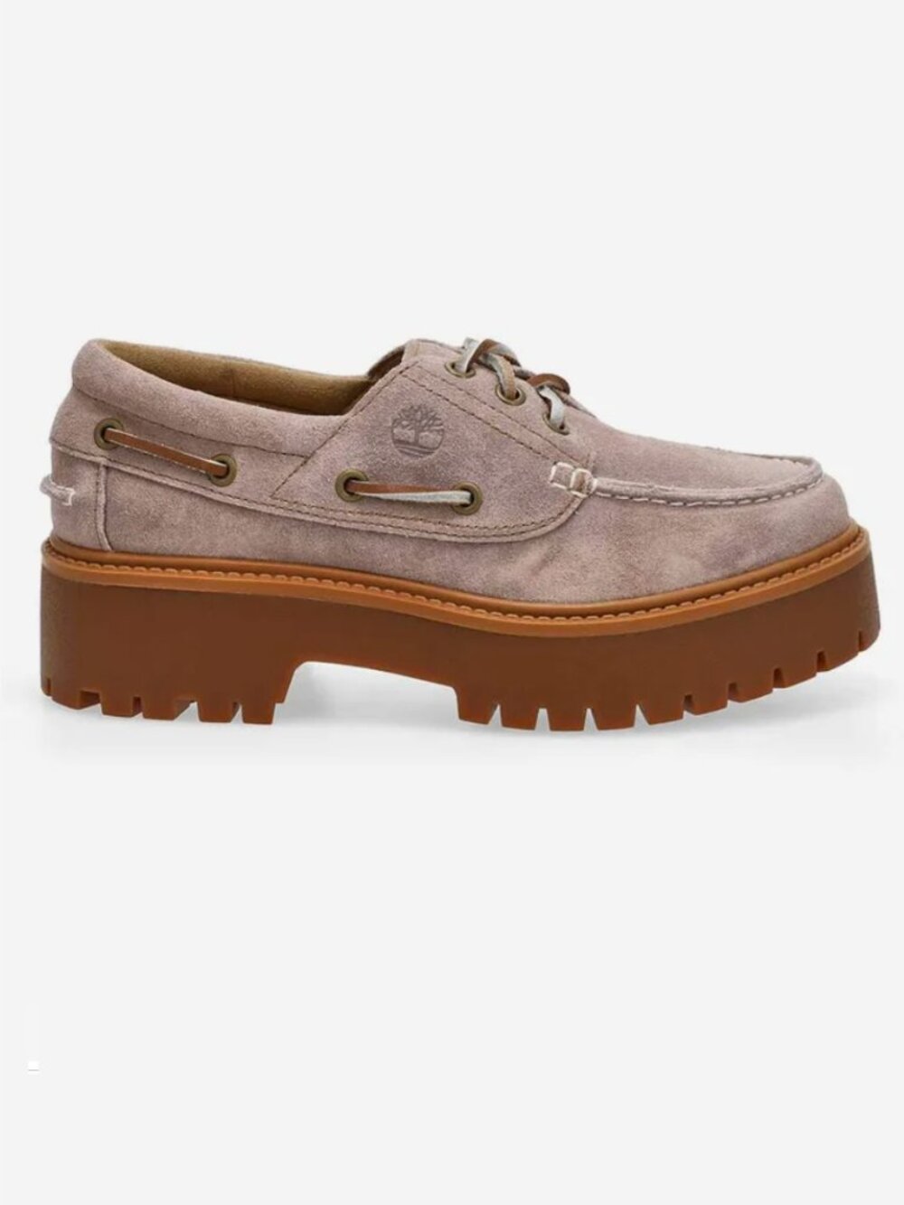 NEW Timberland Women's Stone Street Platform Boat Shoes Leather Lt Purple Size 7